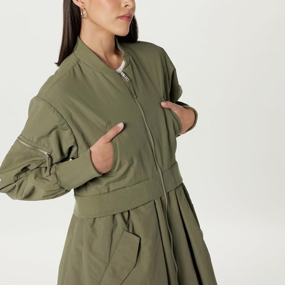 Stylish Olive Trench Coat for Women - Picture 2 of 5